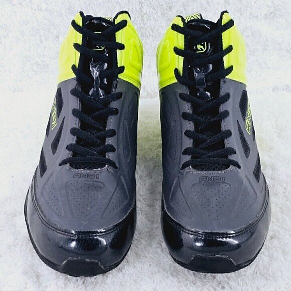 AND1 36159635 Basketball Shoes Size 6 Youth Black Yellow High Top Lace up - Picture 2 of 9